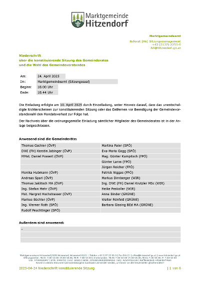 Protokoll vom 24.4.2025 